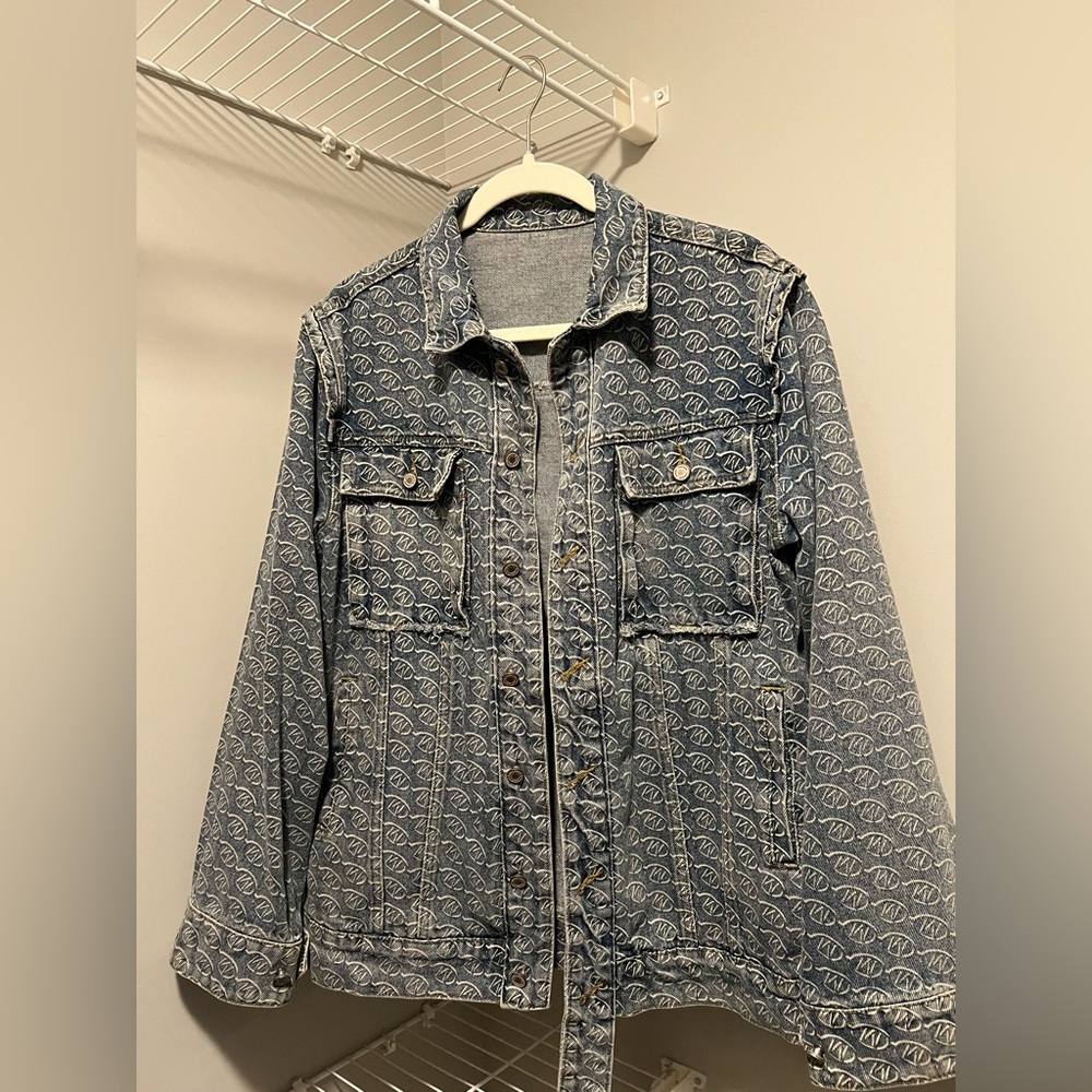 Blue Patterned Denim Jacket